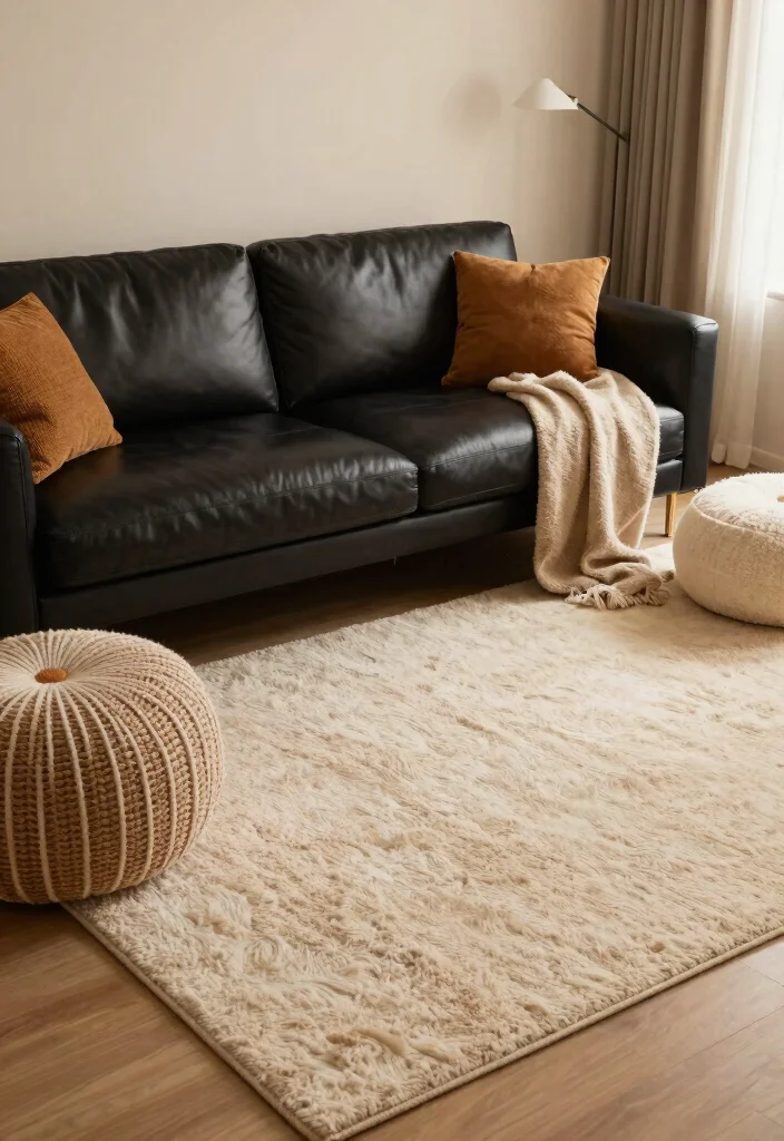 30 Black Leather Couch Living Room Decor Ideas for a Modern Home - 22. Soft Surroundings 1
