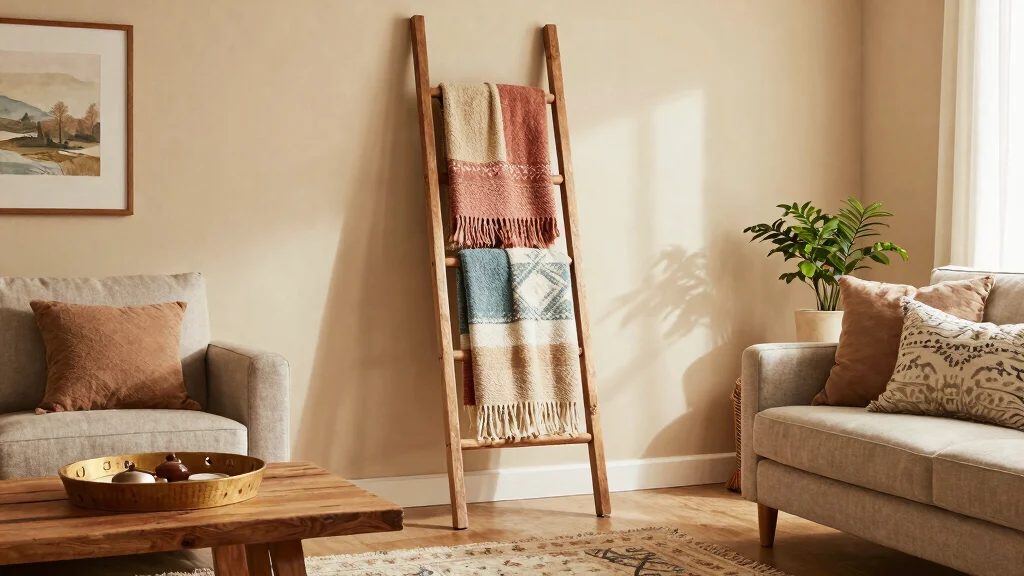 30 Blanket Ladder Decor Living Room Ideas for Cozy Stylish Storage