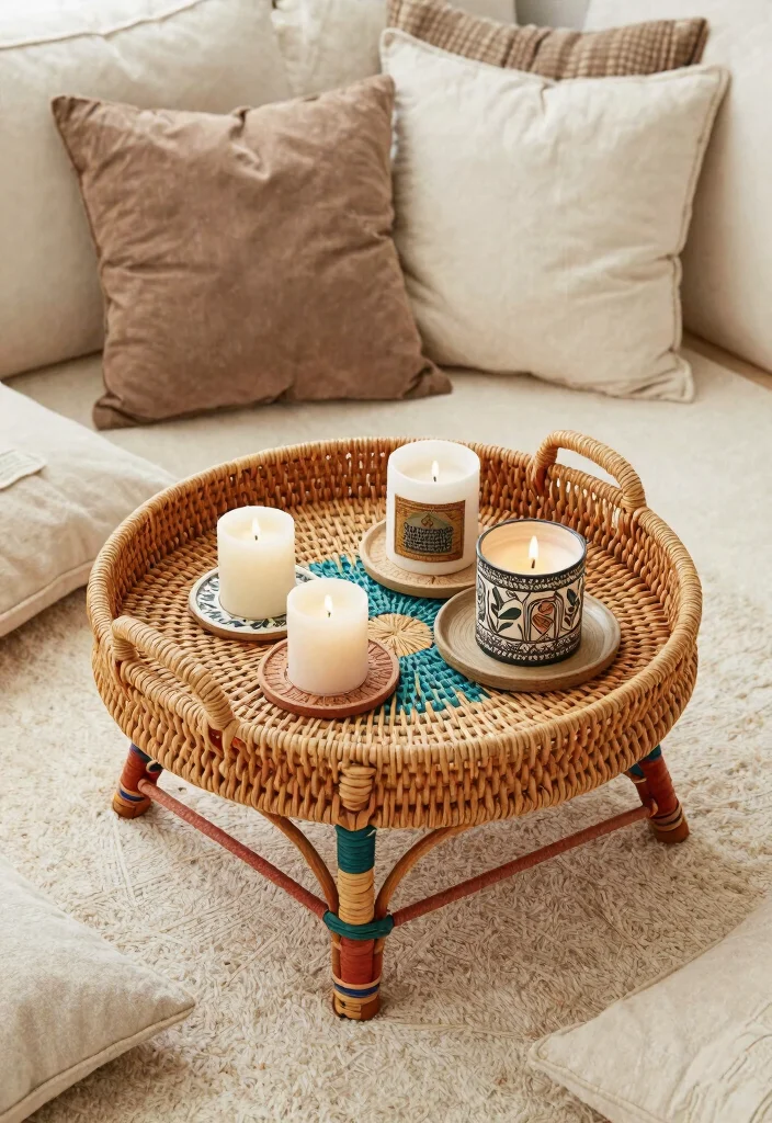 30 Centre Table Decor Living Room Ideas for a Beautiful Styled Setup - 13. Unique Serving Trays 1