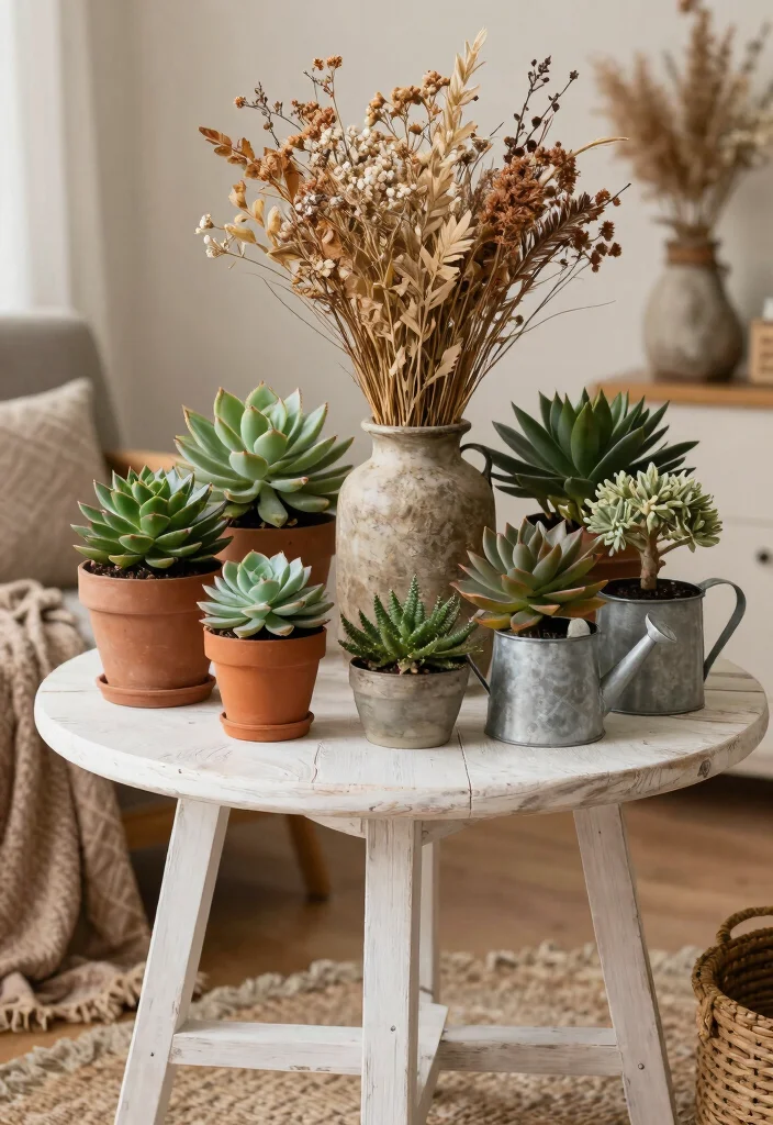 30 Centre Table Decor Living Room Ideas for a Beautiful Styled Setup - 2. Bring the Outdoors In 1