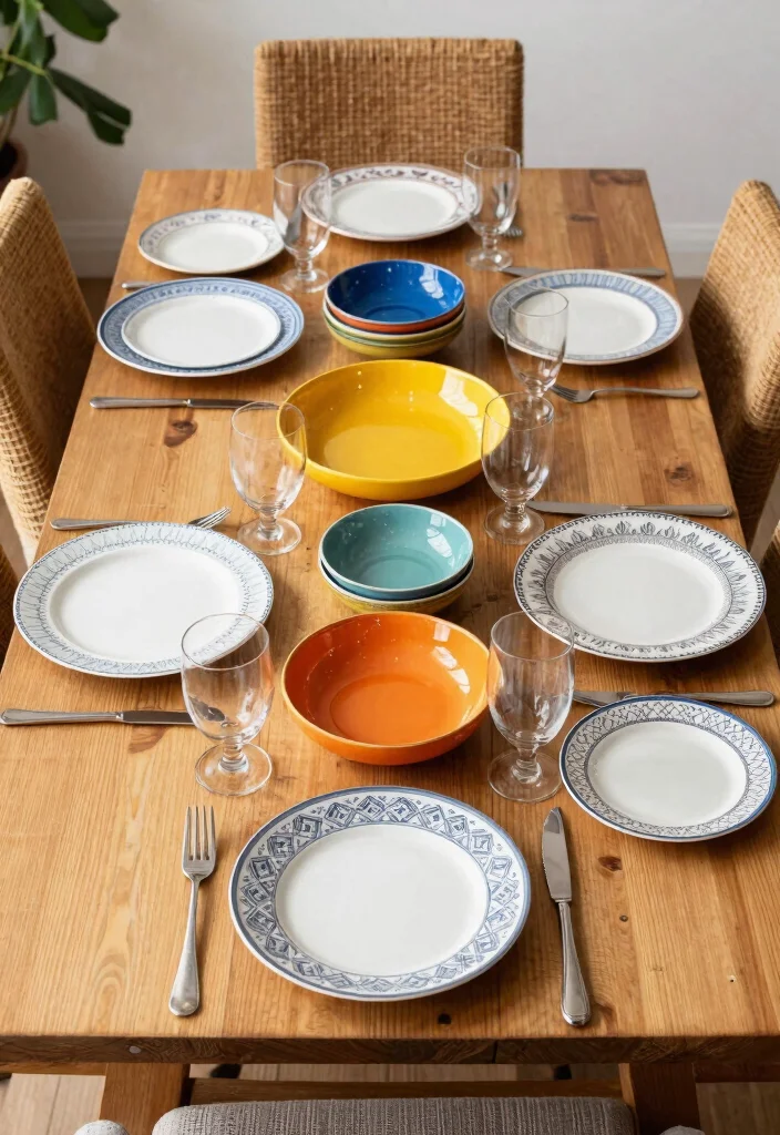 30 Centre Table Decor Living Room Ideas for a Beautiful Styled Setup - 21. Mix and Match Dining Decor 1