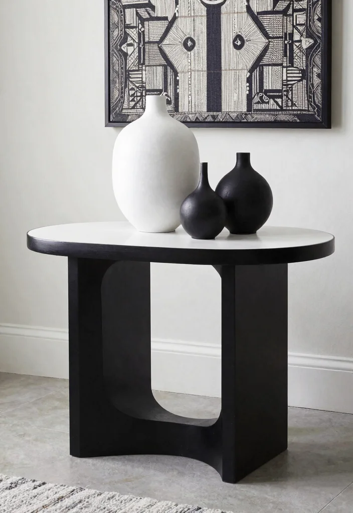 30 Centre Table Decor Living Room Ideas for a Beautiful Styled Setup - 22. Timeless Black and White 1