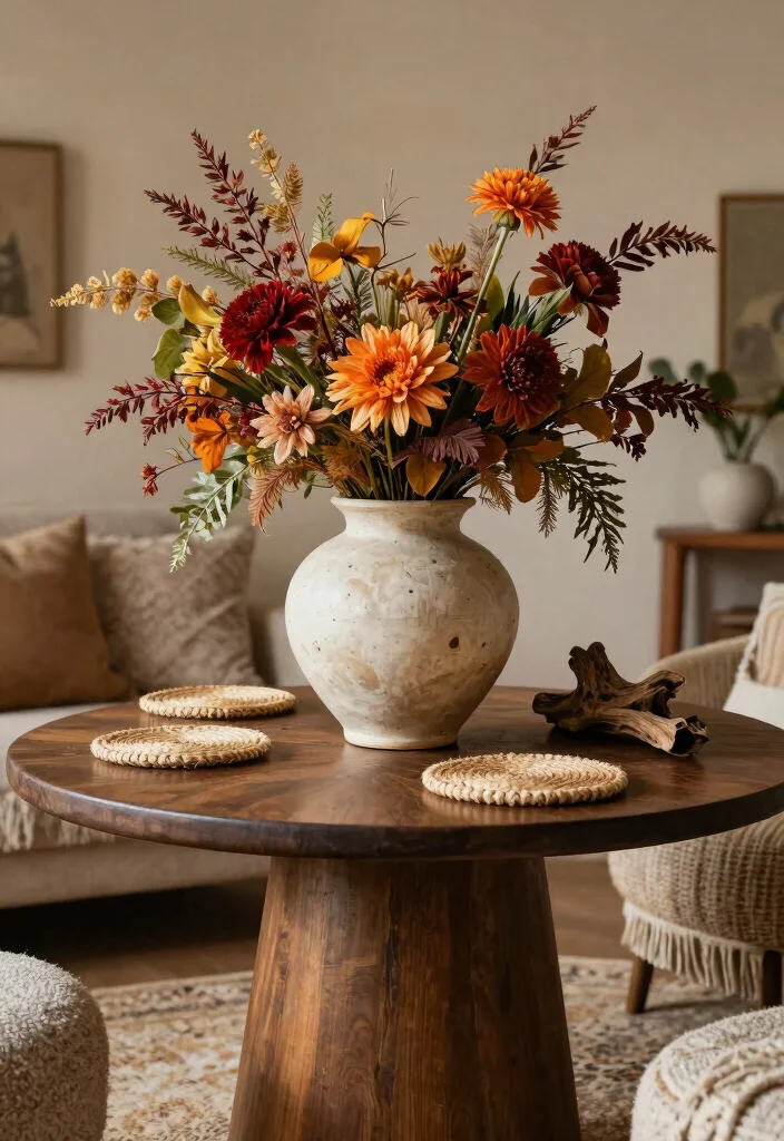 30 Centre Table Decor Living Room Ideas for a Beautiful Styled Setup - 5. Artistic Centerpieces 1