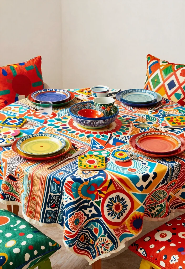 30 Centre Table Decor Living Room Ideas for a Beautiful Styled Setup - 9. Playful Patterns 1