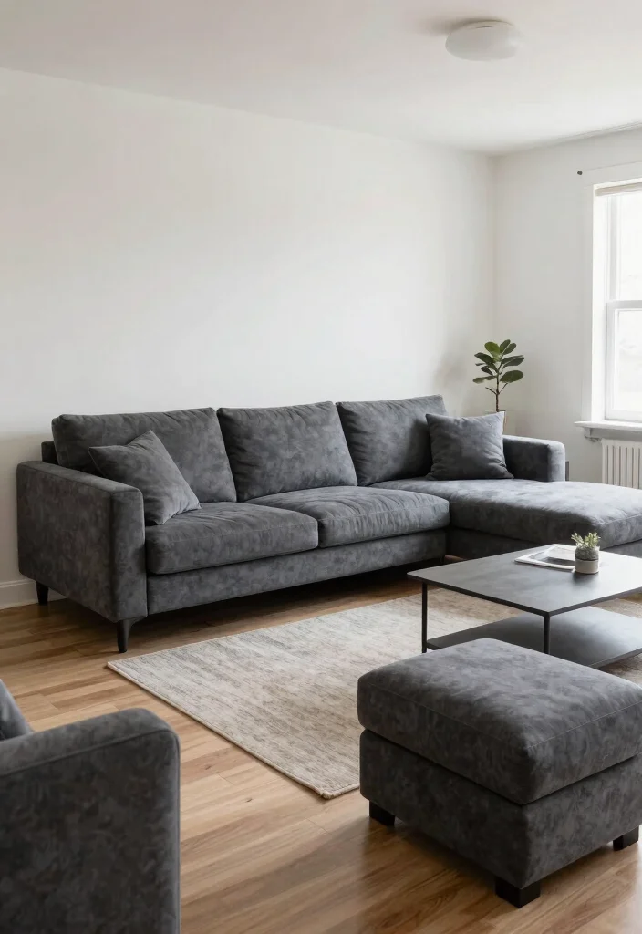 30 Charcoal Grey Couch Living Room Decor Ideas for a Cozy Modern Home - 21. Smart Space Planning 1