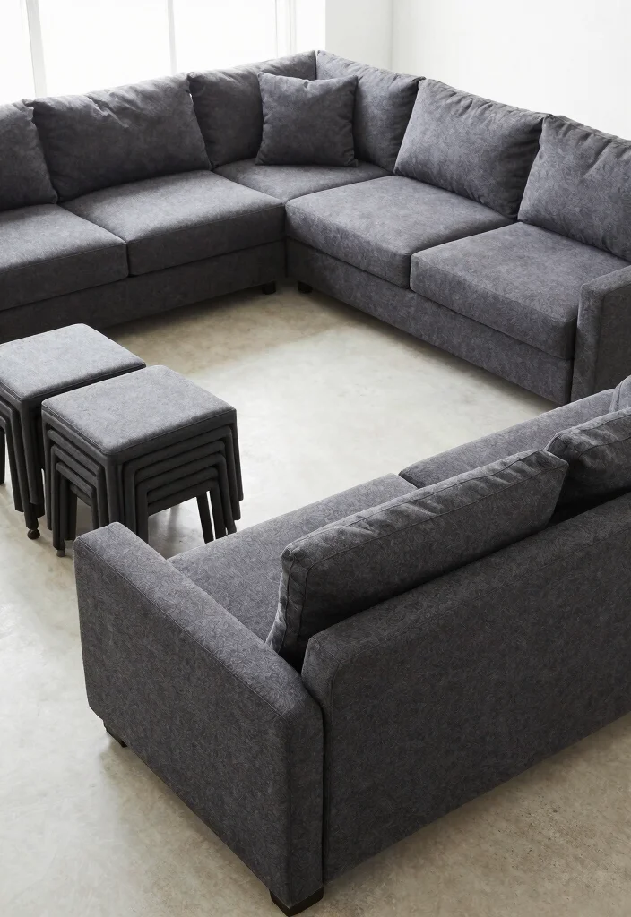 30 Charcoal Grey Couch Living Room Decor Ideas for a Cozy Modern Home - 24. Function Meets Style with Modular Furniture 1