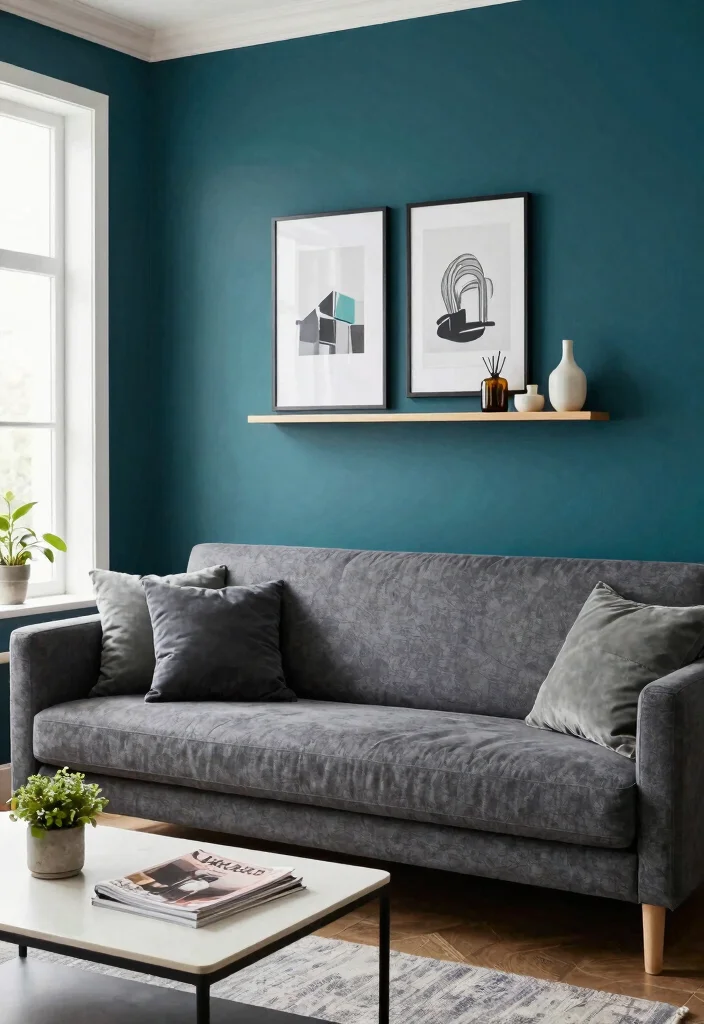30 Charcoal Grey Couch Living Room Decor Ideas for a Cozy Modern Home - 5. Accent Walls 1