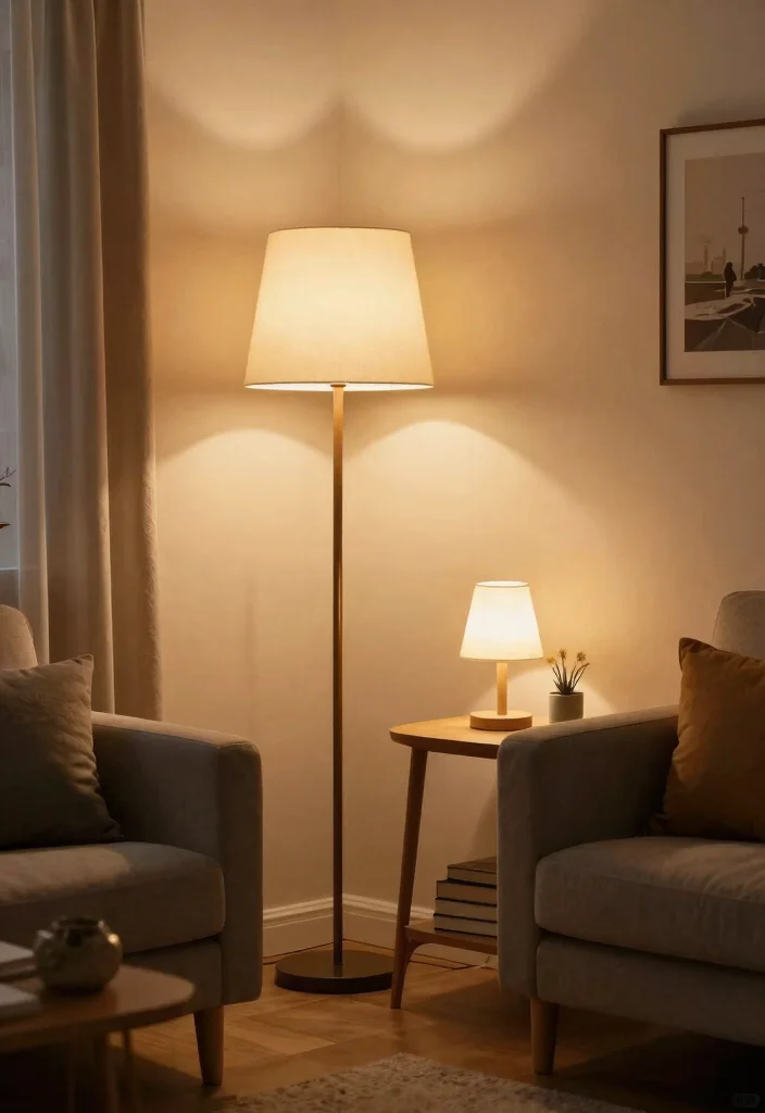 30 College Living Room Decor Ideas for a Cute Budget Friendly Space - 11. Functional Lighting 1