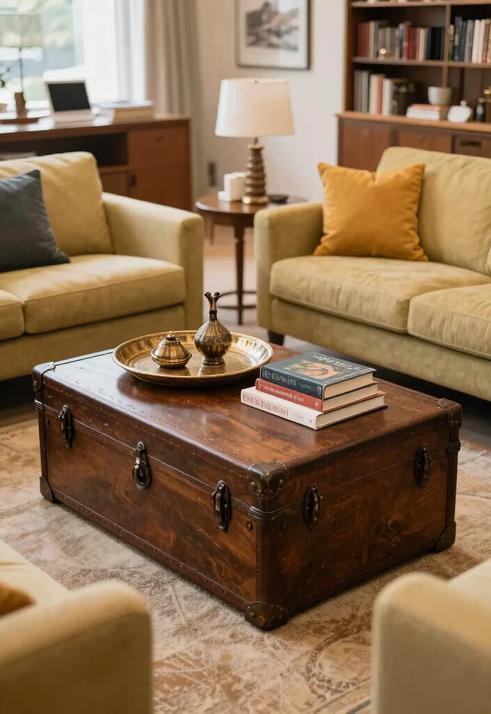 30 College Living Room Decor Ideas for a Cute Budget Friendly Space - 22. Unique Coffee Tables 1