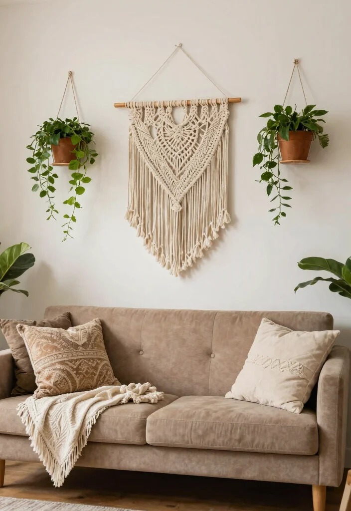 30 College Living Room Decor Ideas for a Cute Budget Friendly Space - 26. Lace or Macrame Accents 1