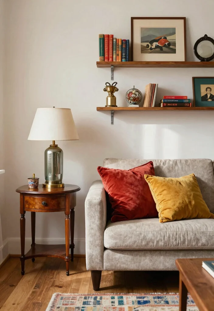 30 Colourful Living Room Decor Ideas for a Fun Modern Space - 25. Vintage Finds 1