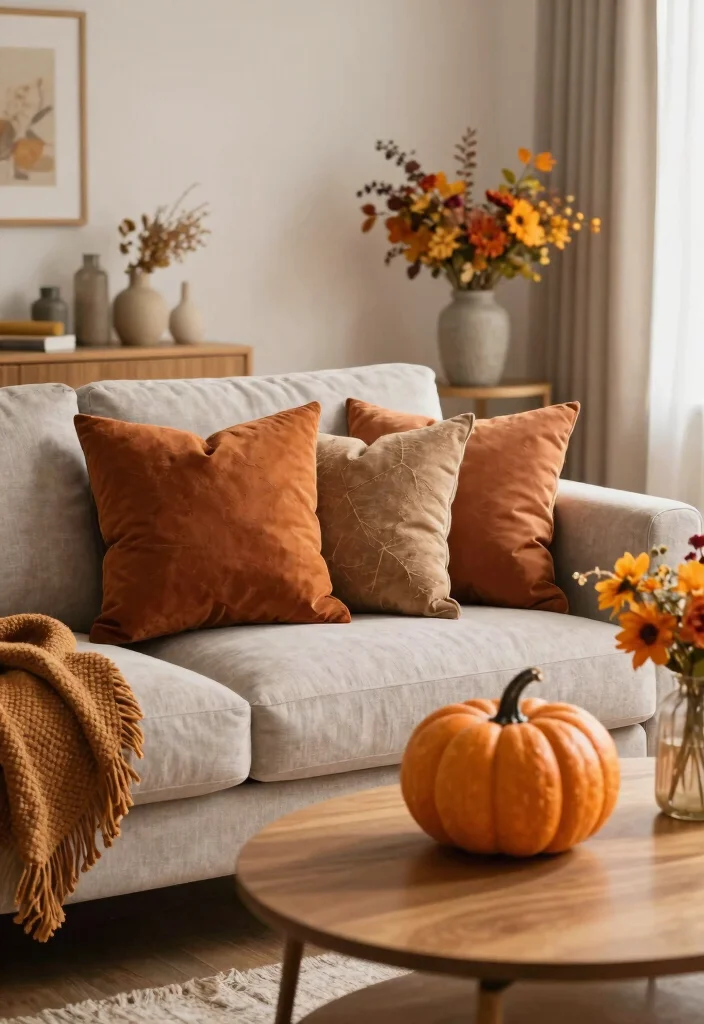 30 Colourful Living Room Decor Ideas for a Fun Modern Space - 29. Seasonal Decor Changes 1