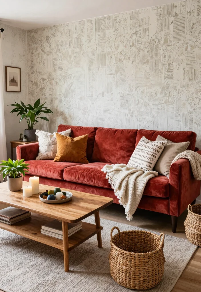 30 Colourful Living Room Decor Ideas for a Fun Modern Space - 8. Layered Textures 1