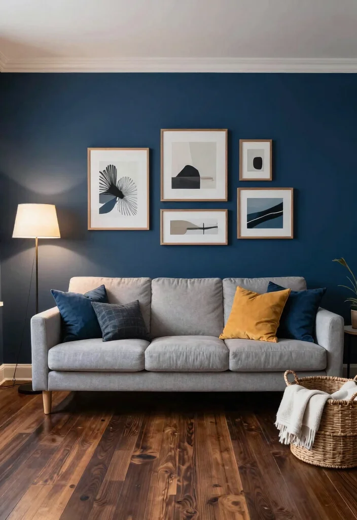 30 Dark Wood Floors Living Room Decor Ideas for a Warm Stylish Home - 2. Accent Walls 1