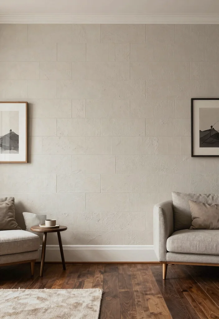 30 Dark Wood Floors Living Room Decor Ideas for a Warm Stylish Home - 21. Textured Walls 1