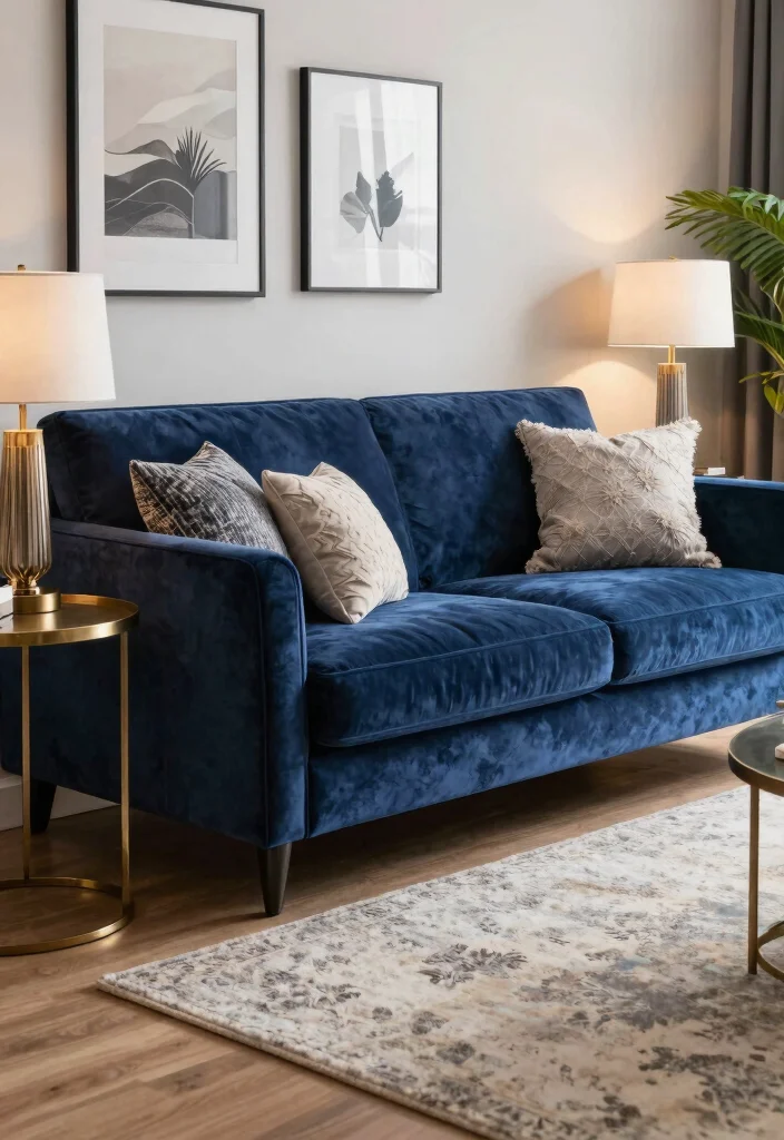 30 Dream House Decor Living Room Ideas for a Luxury Cozy Space - 1. Velvet Elegance 1