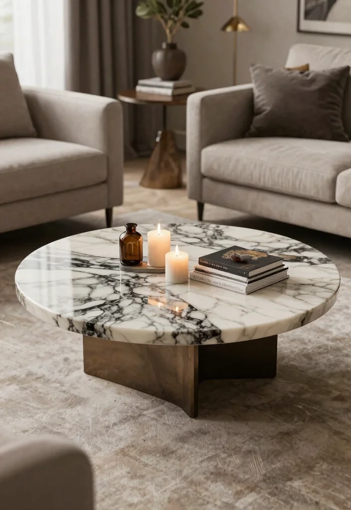 30 Dream House Decor Living Room Ideas for a Luxury Cozy Space - 14. Unique Coffee Tables 1