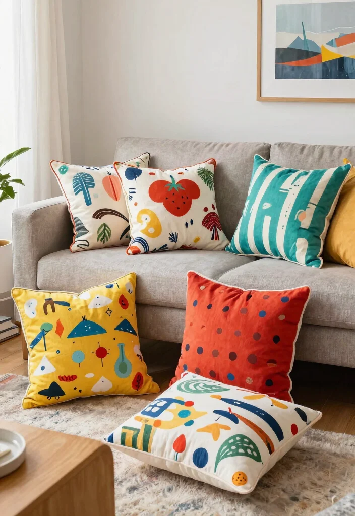 30 Dream House Decor Living Room Ideas for a Luxury Cozy Space - 24. Playful Patterns 1