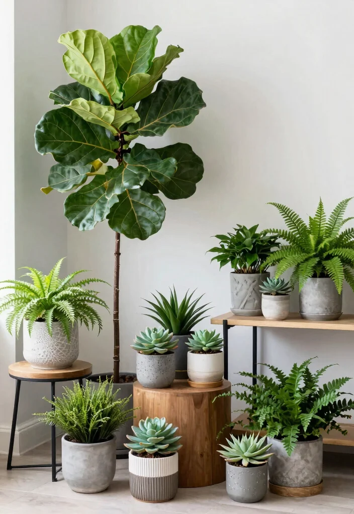 30 Dream House Decor Living Room Ideas for a Luxury Cozy Space - 7. Indoor Plants 1