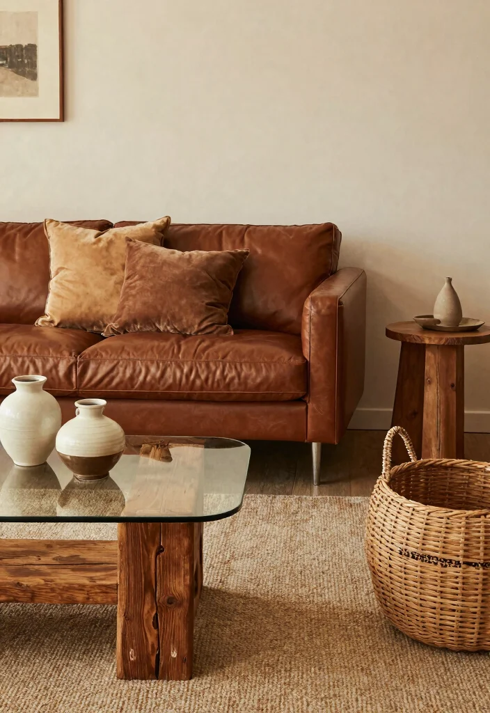 30 Dream House Decor Living Room Ideas for a Luxury Cozy Space - 8. Textural Contrast 1