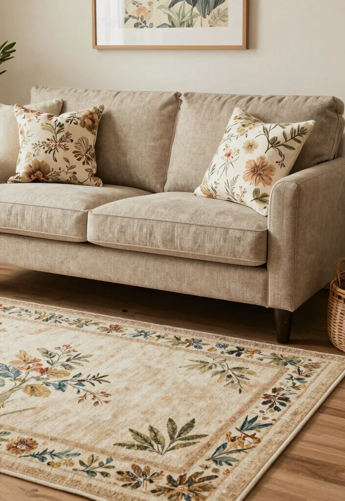 30 Earth Tone Living Room Decor Cozy Ideas for a Warm Natural Home - 22. Incorporate Nature-Inspired Patterns 1