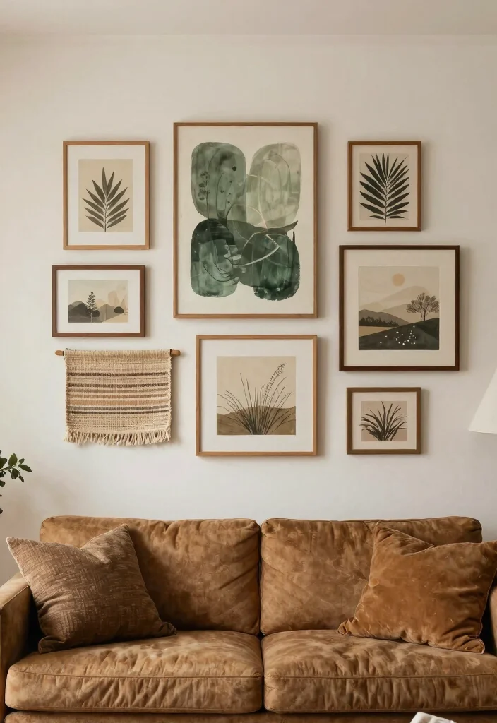 30 Earth Tone Living Room Decor Cozy Ideas for a Warm Natural Home - 8. Earth-Inspired Artwork 1