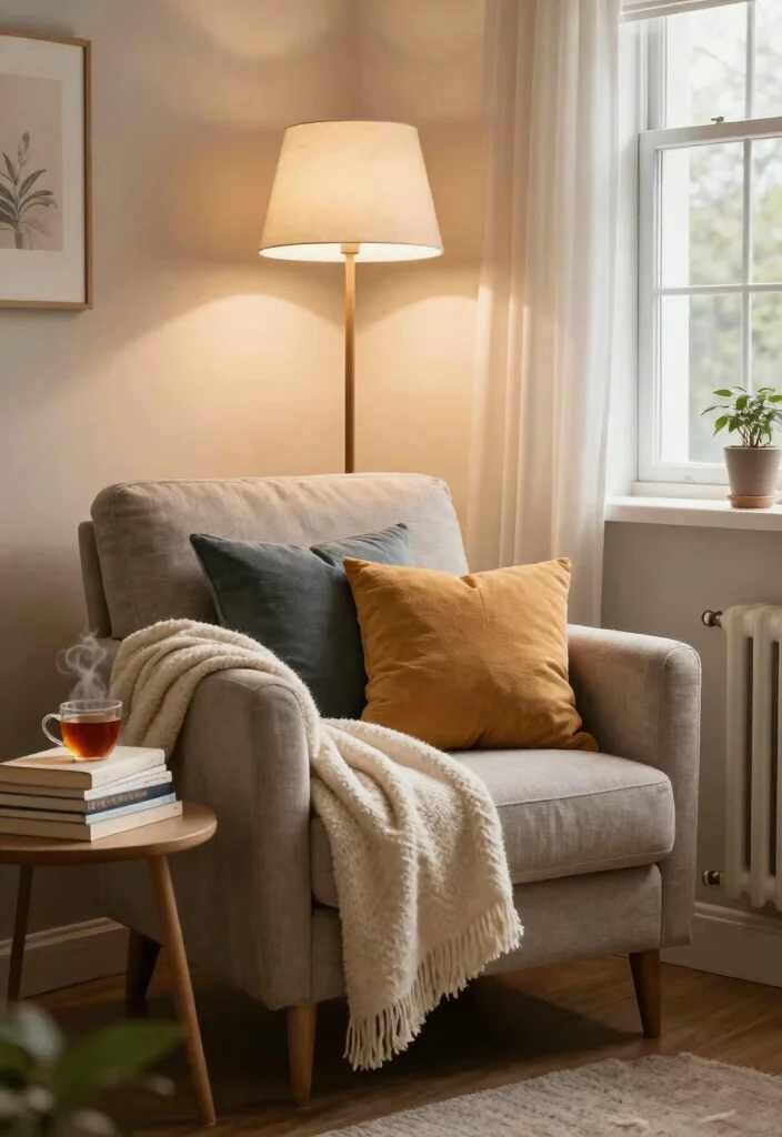 30 Girly Apartment Decor Living Room Ideas for a Chic Pretty Space - 16. Cozy Nook for Reading 1
