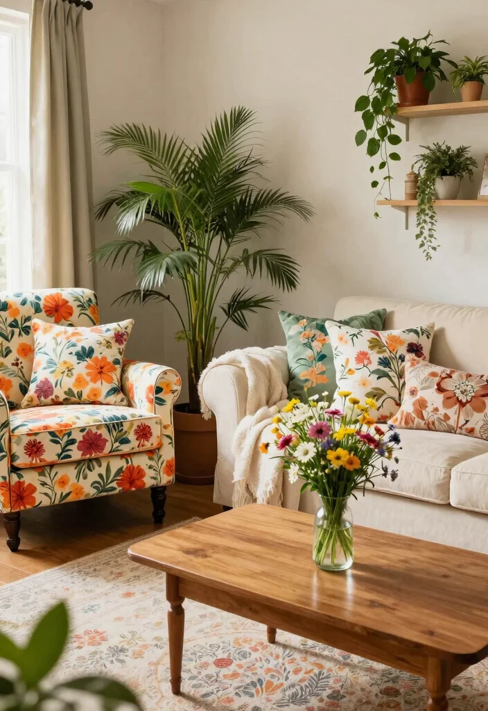 30 Girly Apartment Decor Living Room Ideas for a Chic Pretty Space - 2. Floral Finesse 1