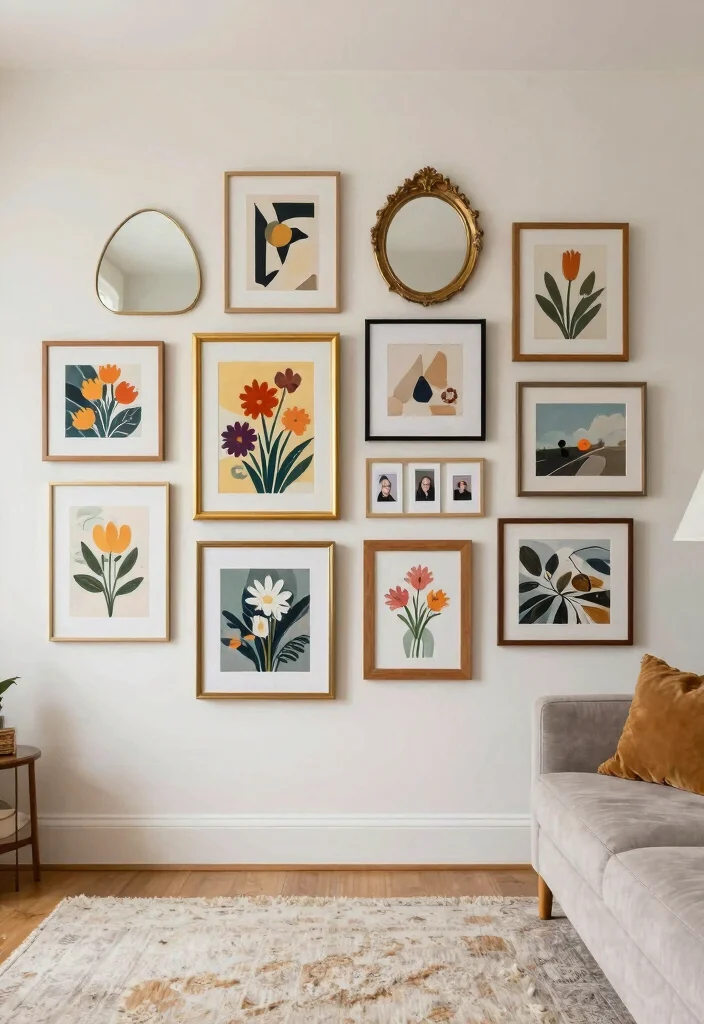 30 Girly Apartment Decor Living Room Ideas for a Chic Pretty Space - 4. Chic Gallery Walls 1