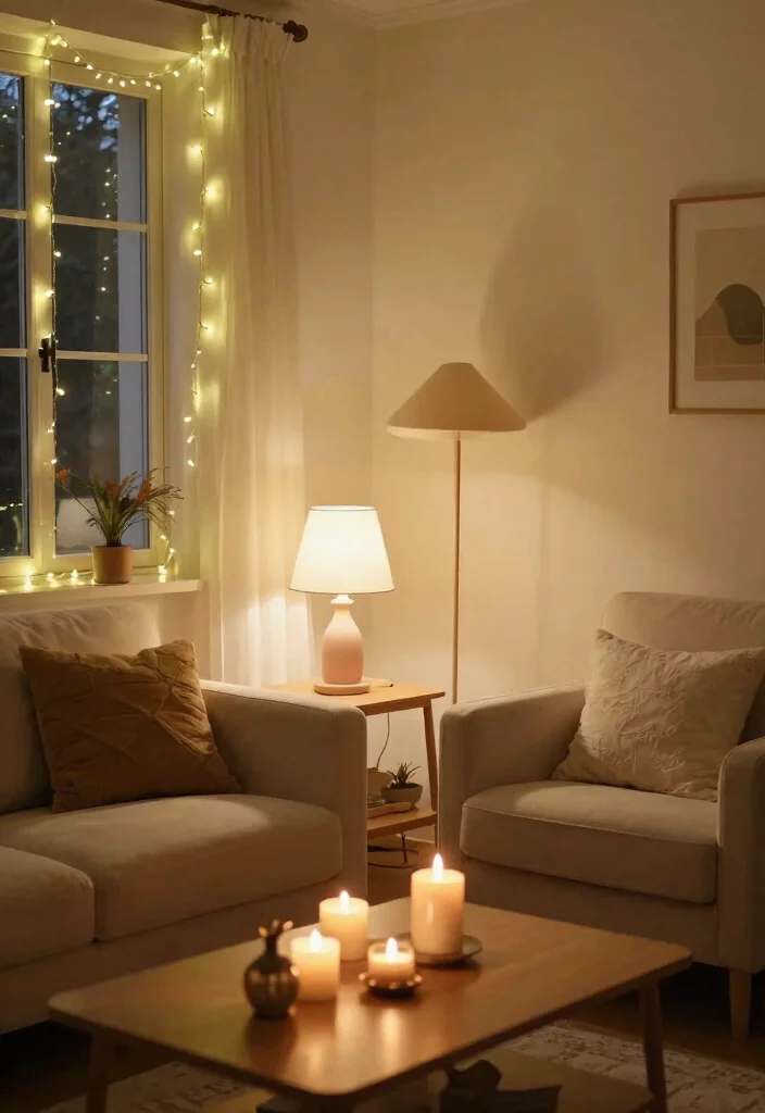 30 Girly Apartment Decor Living Room Ideas for a Chic Pretty Space - 5. Cozy Lighting Solutions 1