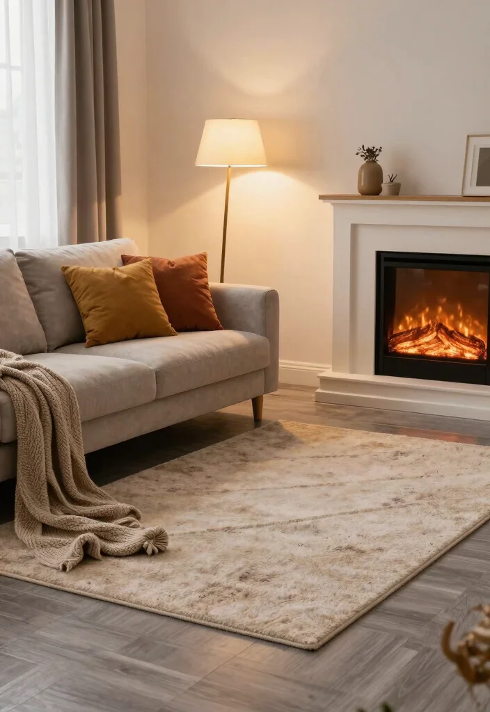 30 Grey Wood Floors Living Room Decor Ideas for a Clean Modern Look - 11. Create a Cozy Atmosphere 1