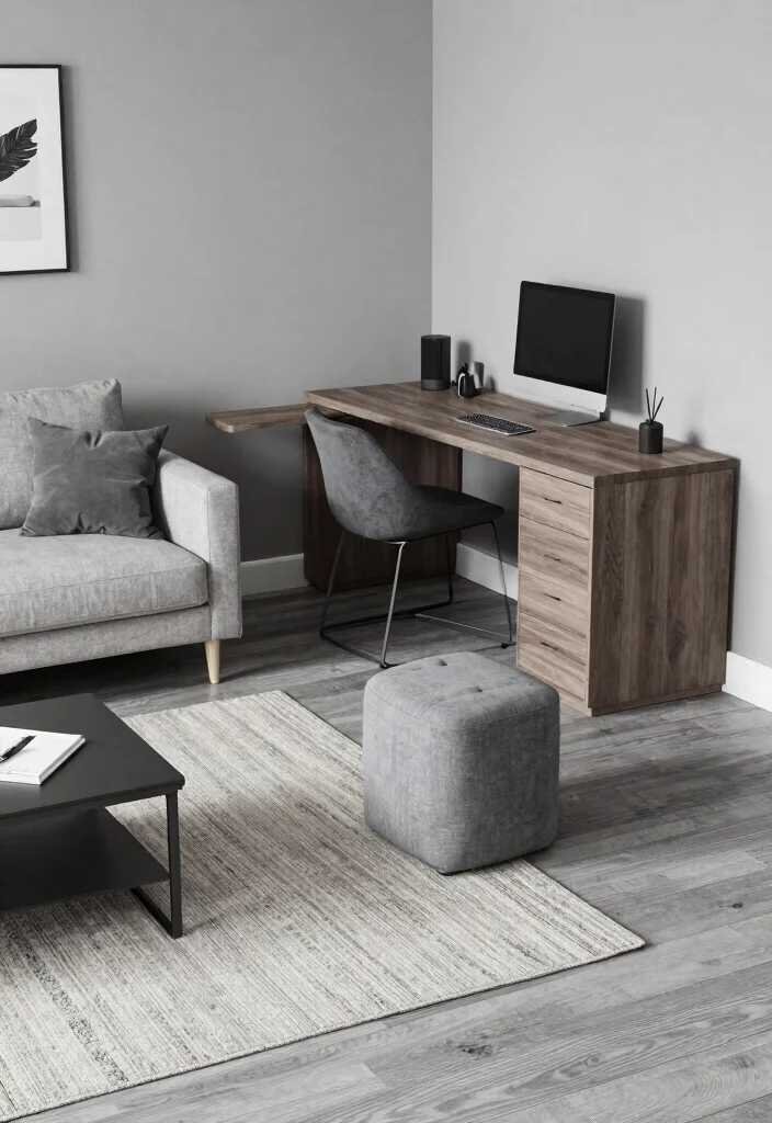 30 Grey Wood Floors Living Room Decor Ideas for a Clean Modern Look - 20. Create a Multi-Functional Space 1