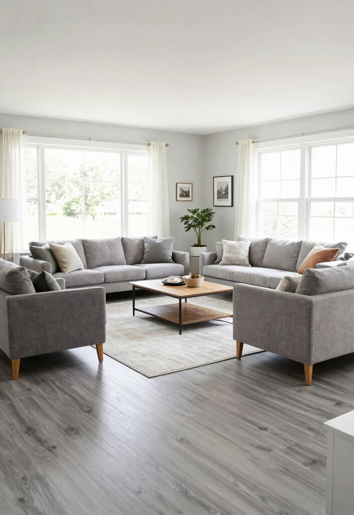 30 Grey Wood Floors Living Room Decor Ideas for a Clean Modern Look - 22. Opt for Open Spaces 1