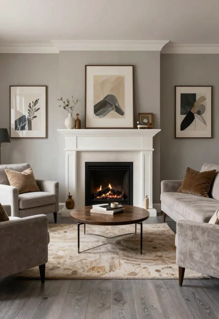 30 Grey Wood Floors Living Room Decor Ideas for a Clean Modern Look - 23. Build Around a Focal Point 1