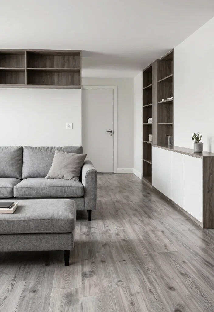 30 Grey Wood Floors Living Room Decor Ideas for a Clean Modern Look - 24. Focus on Functionality 1