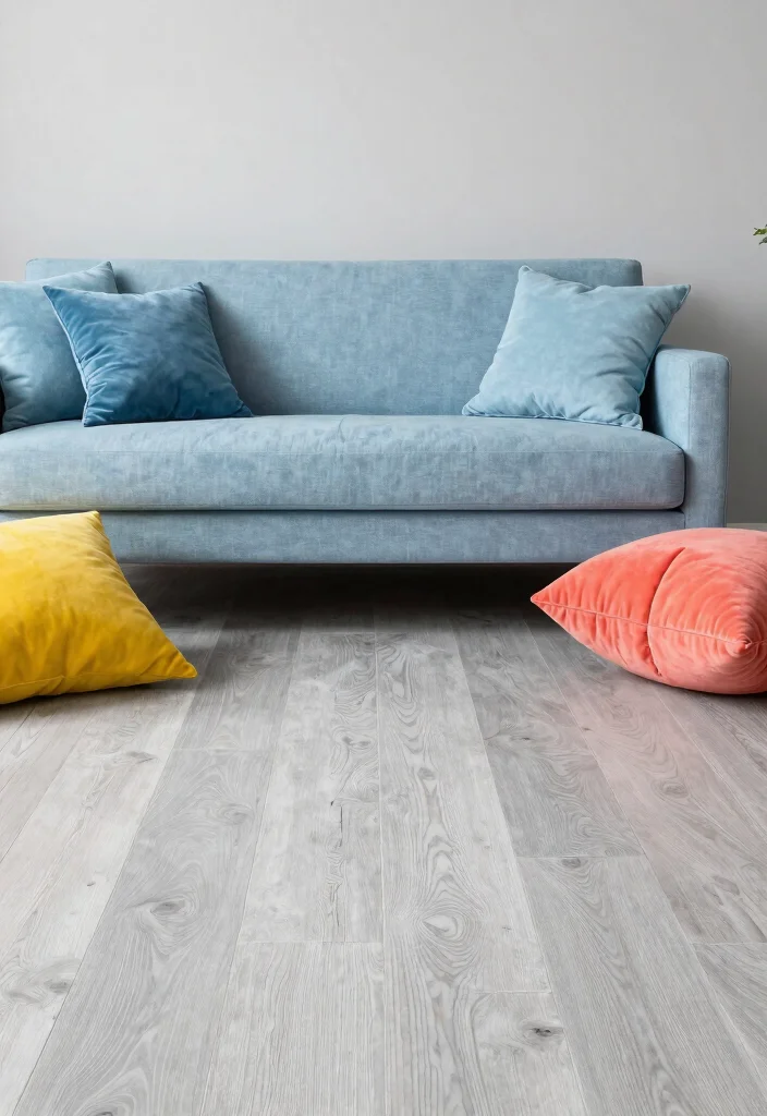 30 Grey Wood Floors Living Room Decor Ideas for a Clean Modern Look - 25. Use Color Psychology 1