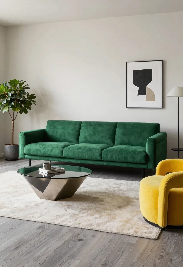 30 Grey Wood Floors Living Room Decor Ideas for a Clean Modern Look - 4. Utilize Statement Furniture 1