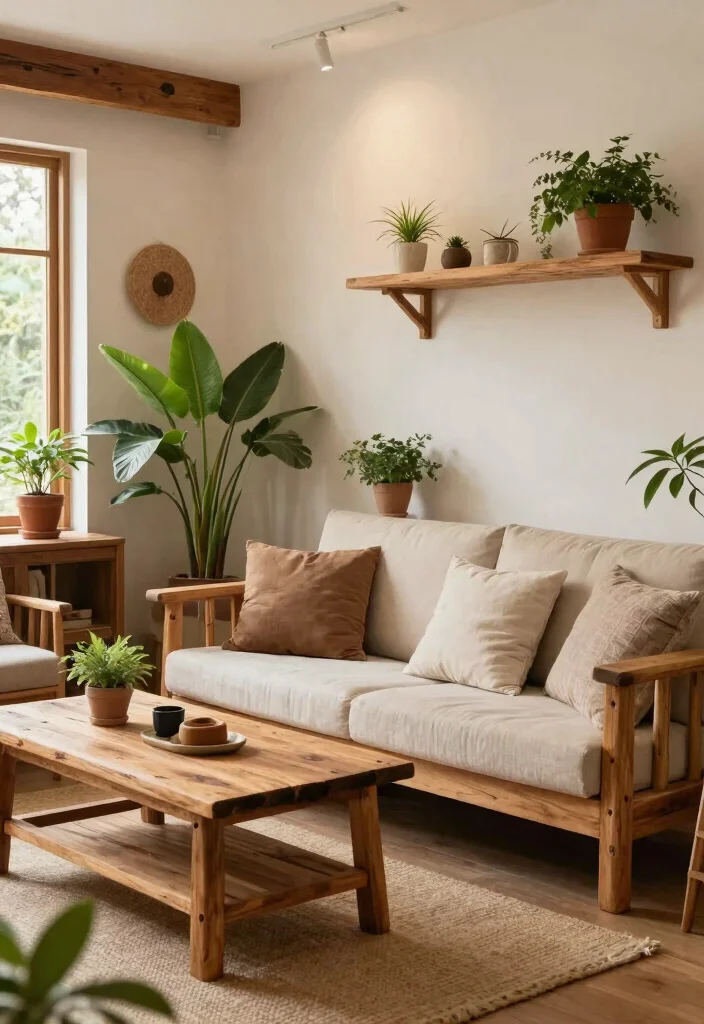 30 Hunting Decor Living Room Ideas for a Rustic Cozy Cabin Style - 17. Eco-Friendly Decor Choices 1