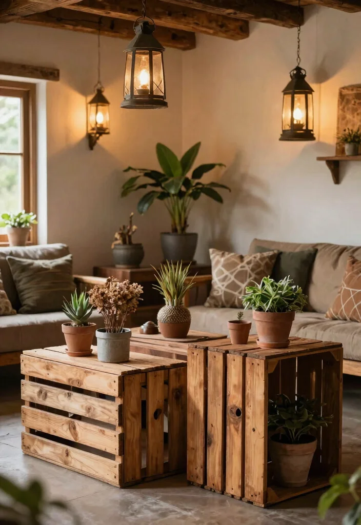 30 Hunting Decor Living Room Ideas for a Rustic Cozy Cabin Style - 21. Rustic Outdoor Elements 1