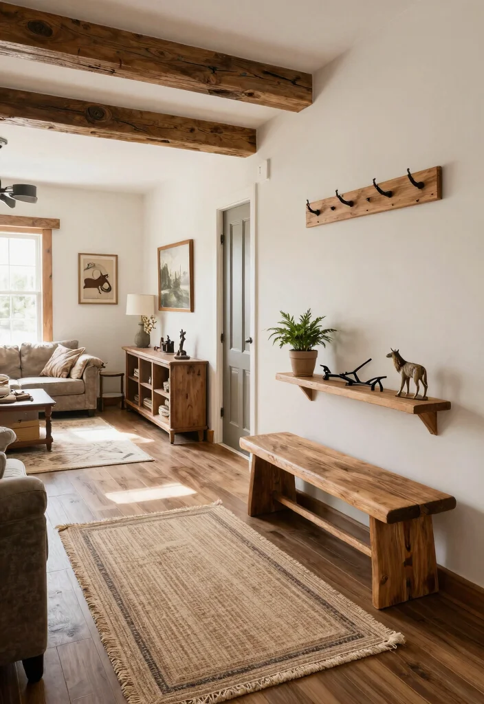 30 Hunting Decor Living Room Ideas for a Rustic Cozy Cabin Style - 24. Rustic Entryway Connection 1