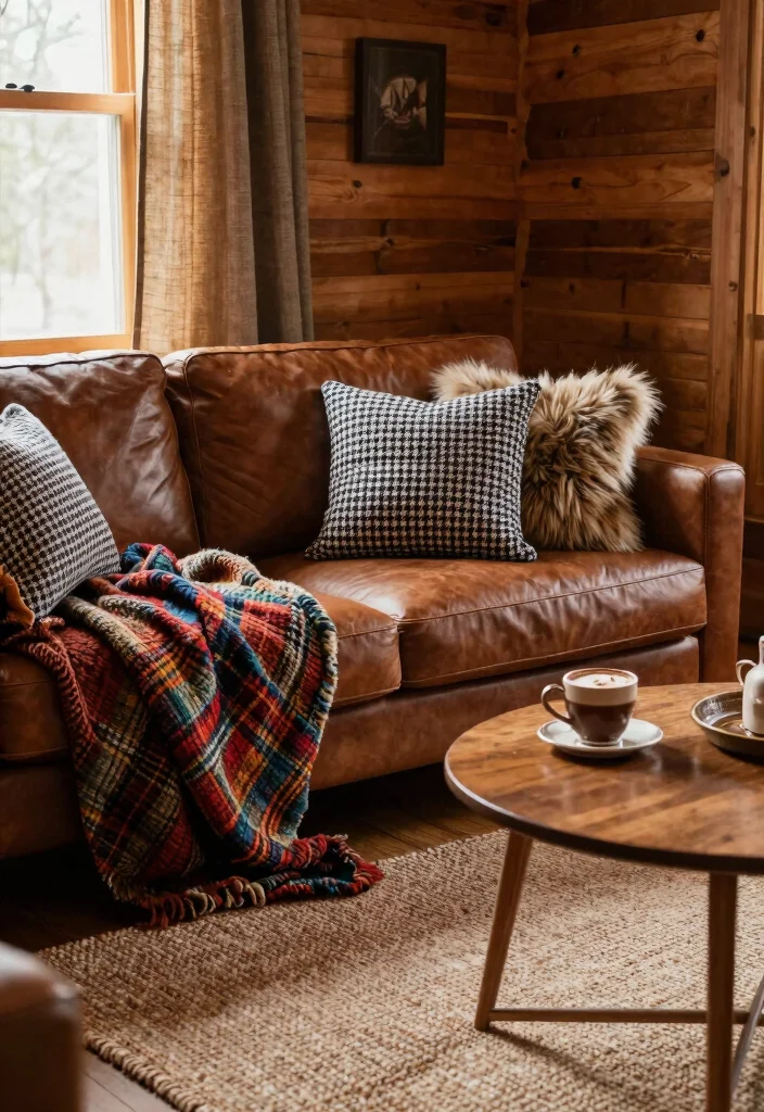 30 Hunting Decor Living Room Ideas for a Rustic Cozy Cabin Style - 5. Cozy Cabin Textiles 1