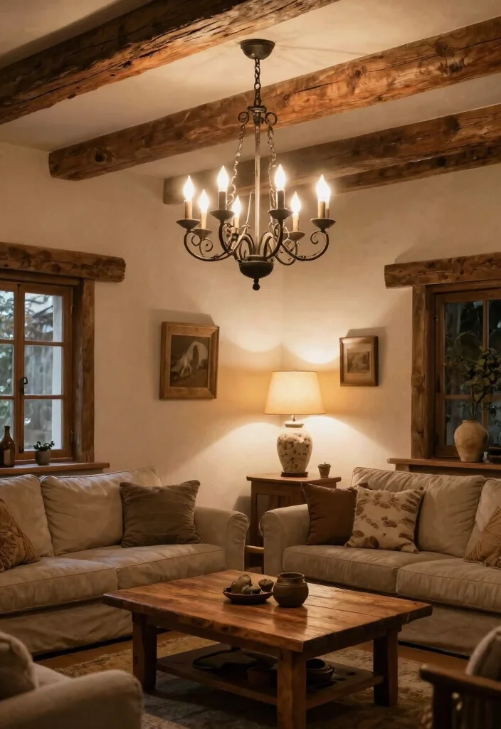 30 Hunting Decor Living Room Ideas for a Rustic Cozy Cabin Style - 6. Rustic Lighting Fixtures 1