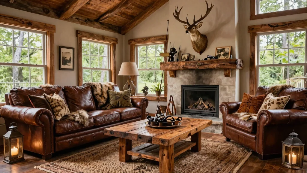 30 Hunting Decor Living Room Ideas for a Rustic Cozy Cabin Style