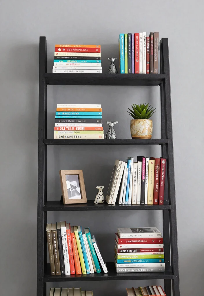 30 Ladder Shelf Decor Living Room Ideas for Stylish Small Space Storage - 2. Bookish Charm 1