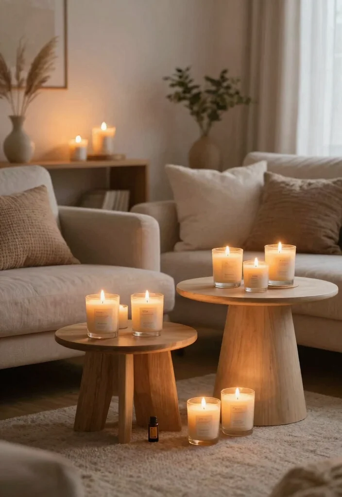 30 Living Room Birthday Party Decor Ideas for Celebration - 24. Natural Scented Candles 1