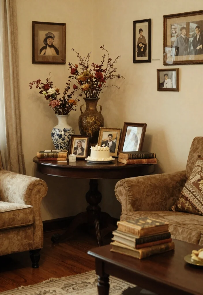 30 Living Room Birthday Party Decor Ideas for Celebration - 8. Vintage Decor Elements 1