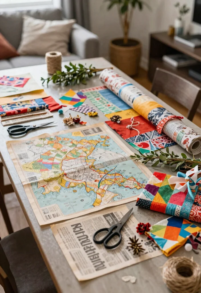 30 Living Room Birthday Party Decor Ideas for Celebration - 9. Upcycled Gift Wrap 1