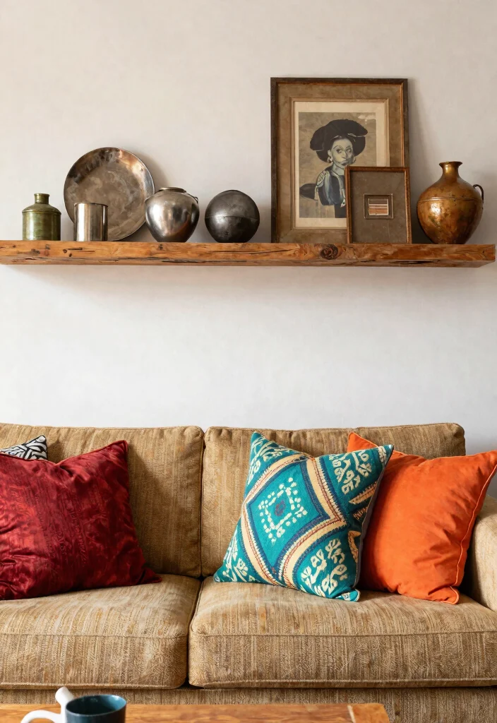 30 Living Room Decor Ideas for Wall Shelf Couch TV Stand and Sideboard Styling - 10. Eclectic Mix of Decor Styles 1