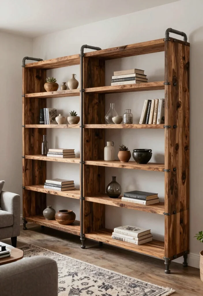 30 Living Room Decor Ideas for Wall Shelf Couch TV Stand and Sideboard Styling - 14. DIY Shelving Units 1