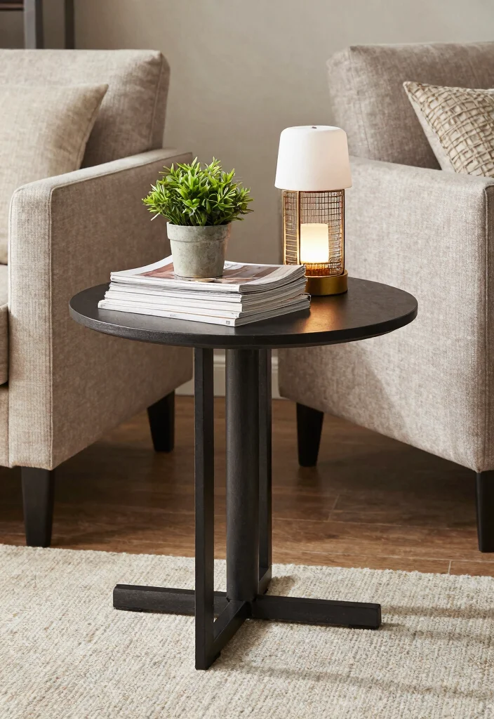 30 Living Room Decor Ideas for Wall Shelf Couch TV Stand and Sideboard Styling - 15. Unique Side Table Decor 1